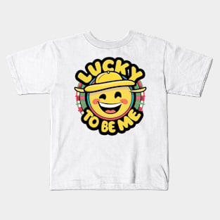 Lucky to be me t-shirt and stickers Kids T-Shirt